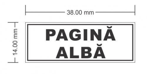 Stampila notariala Pagina alba 38 x 14 mm.